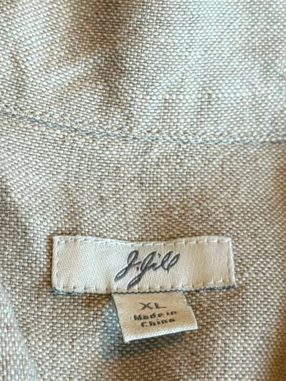 J. Jill Tan Linen Chore Jacket Casual Classy Button Front Collar X-Large Women's - Picture 2 of 12